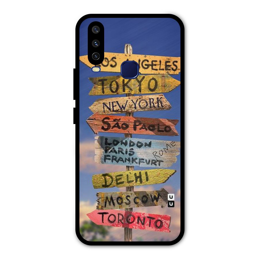 Travel Signs Metal Back Case for Vivo Y15
