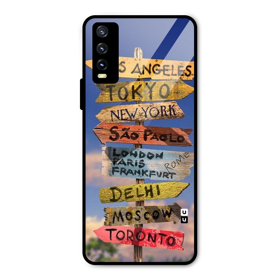 Travel Signs Metal Back Case for Vivo Y20g