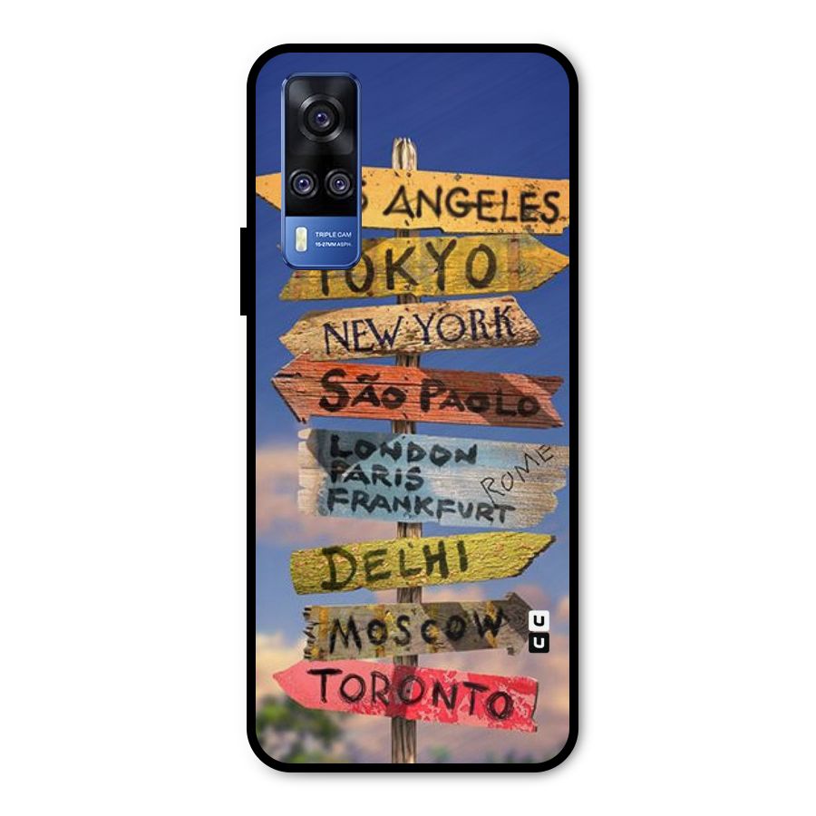 Travel Signs Metal Back Case for Vivo Y51A