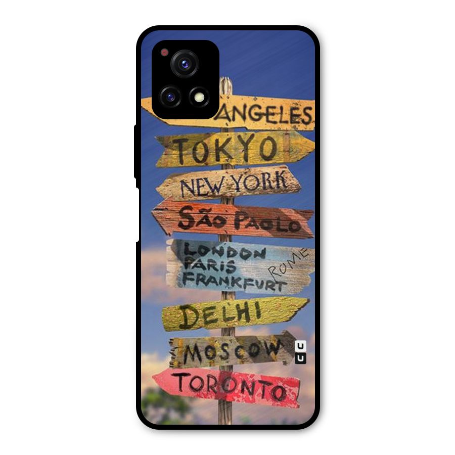 Travel Signs Metal Back Case for Vivo Y72 5G
