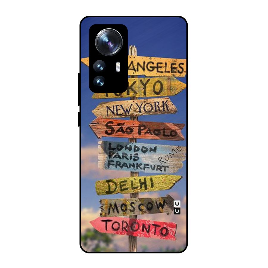 Travel Signs Metal Back Case for Xiaomi 12 Pro