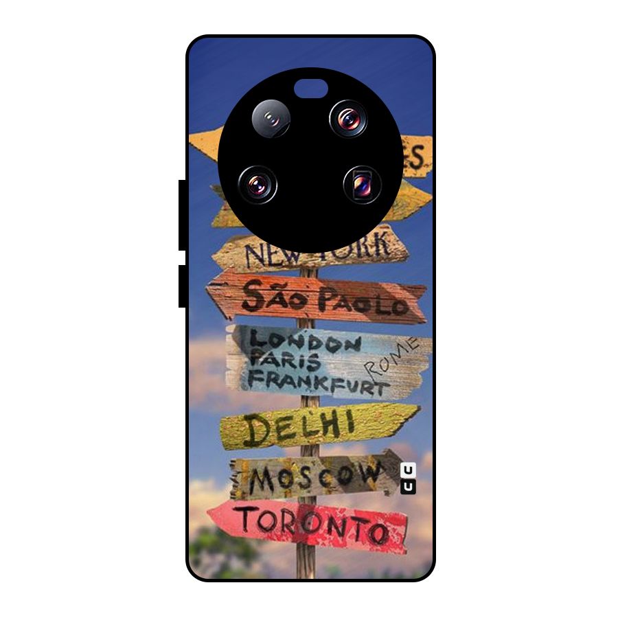 Travel Signs Metal Back Case for Xiaomi 13 Ultra