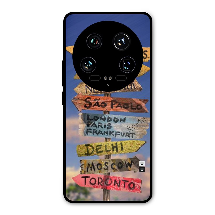 Travel Signs Metal Back Case for Xiaomi 14 Ultra
