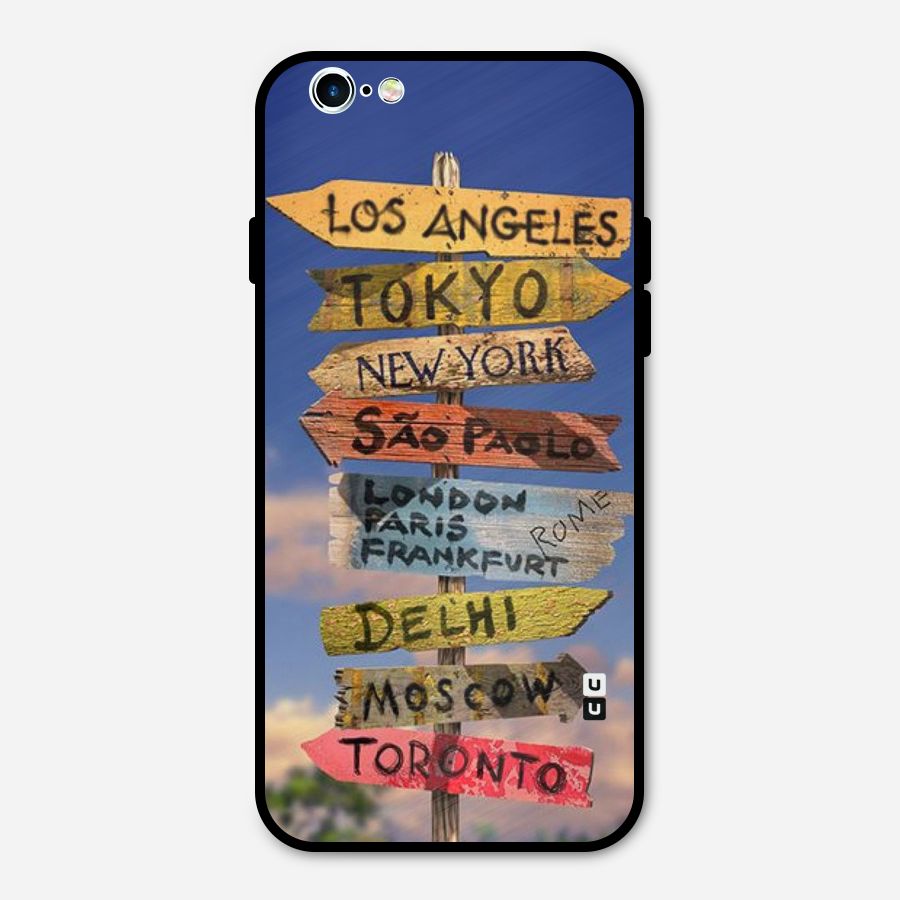 Travel Signs Metal Back Case for iPhone 6 6s