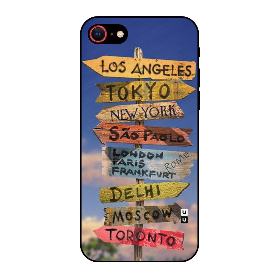 Travel Signs Metal Back Case for iPhone 7