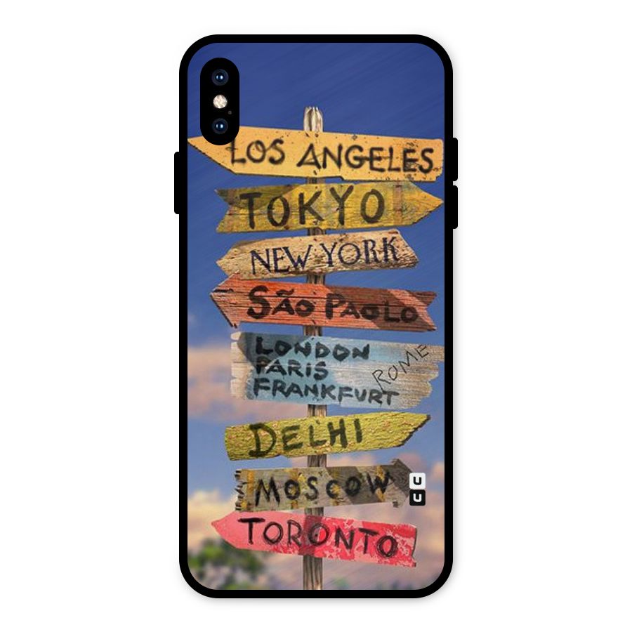 Travel Signs Metal Back Case for iPhone XS Max