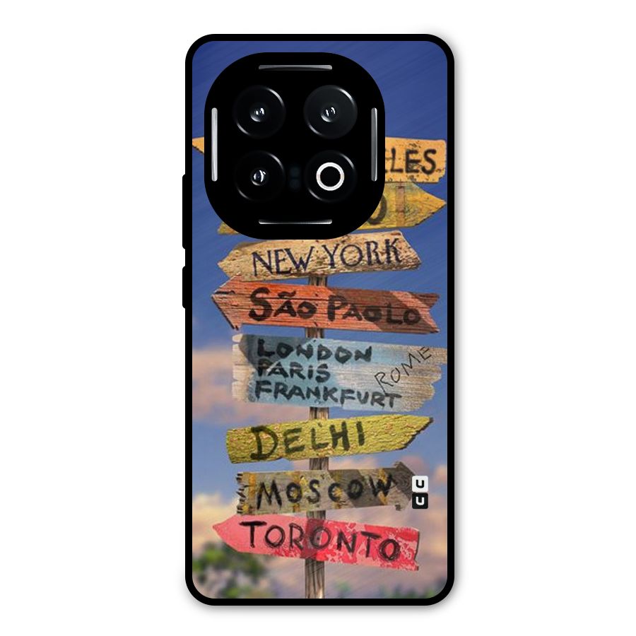 Travel Signs Metal Back Case for iQOO 13
