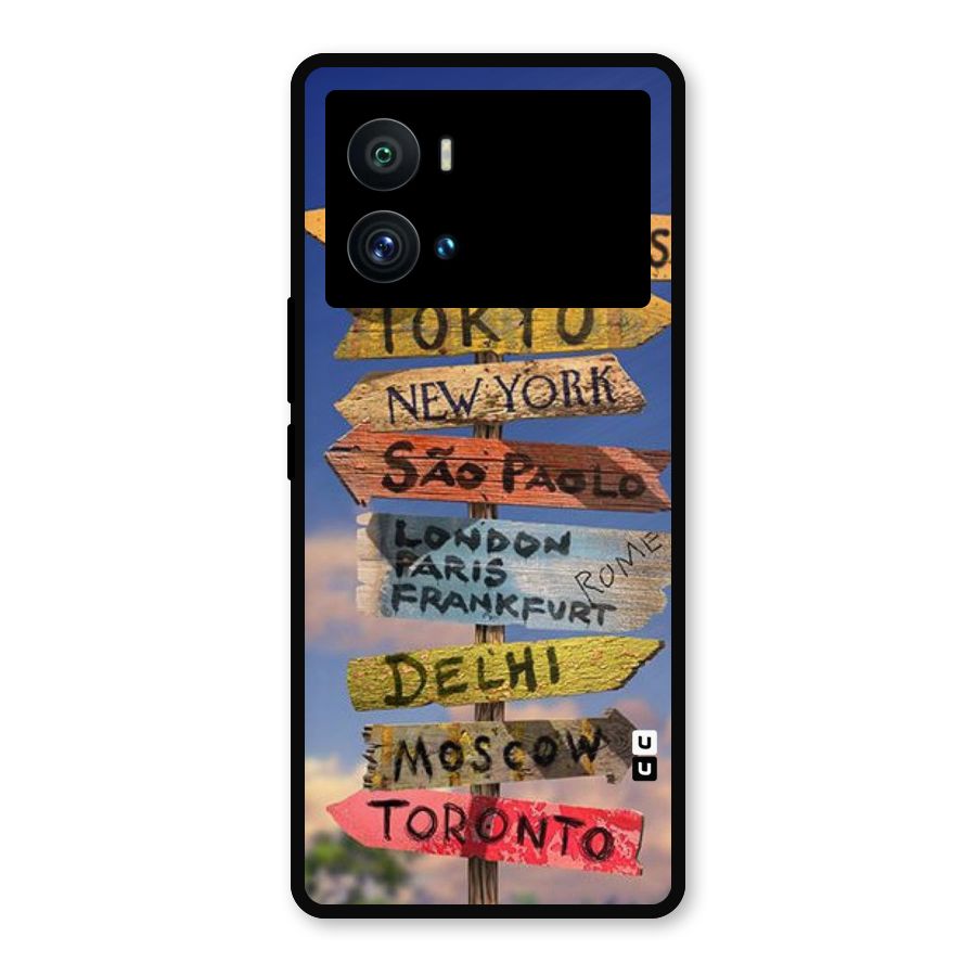 Travel Signs Metal Back Case for iQOO 9 Pro