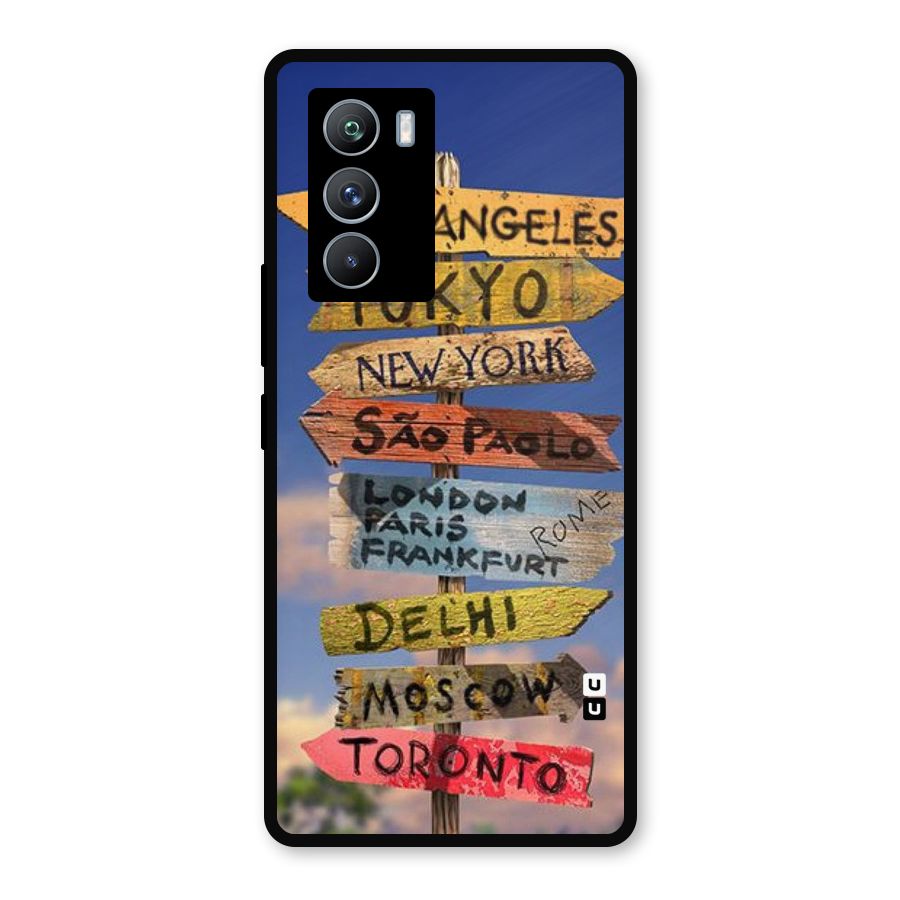 Travel Signs Metal Back Case for iQOO 9 SE