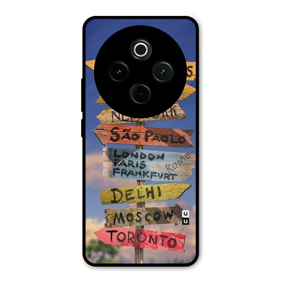 Travel Signs Metal Back Case for iQOO Z10