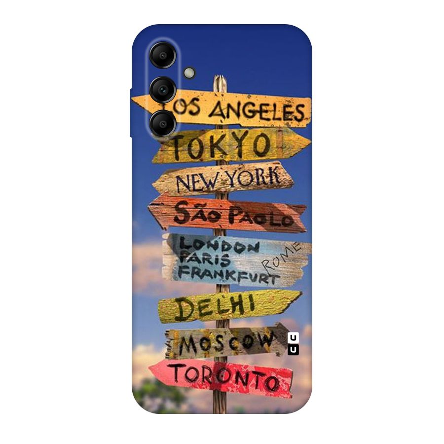 Travel Signs Original Polycarbonate Back Case for Galaxy A14 5G