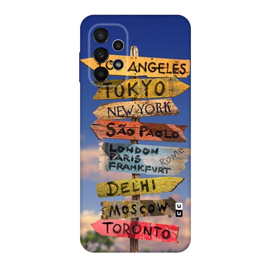 Travel Signs Original Polycarbonate Back Case for Galaxy A23