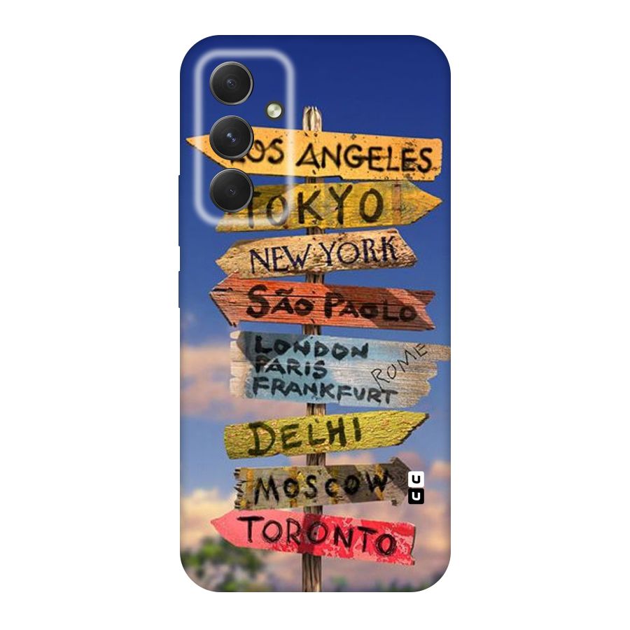 Travel Signs Original Polycarbonate Back Case for Galaxy A54
