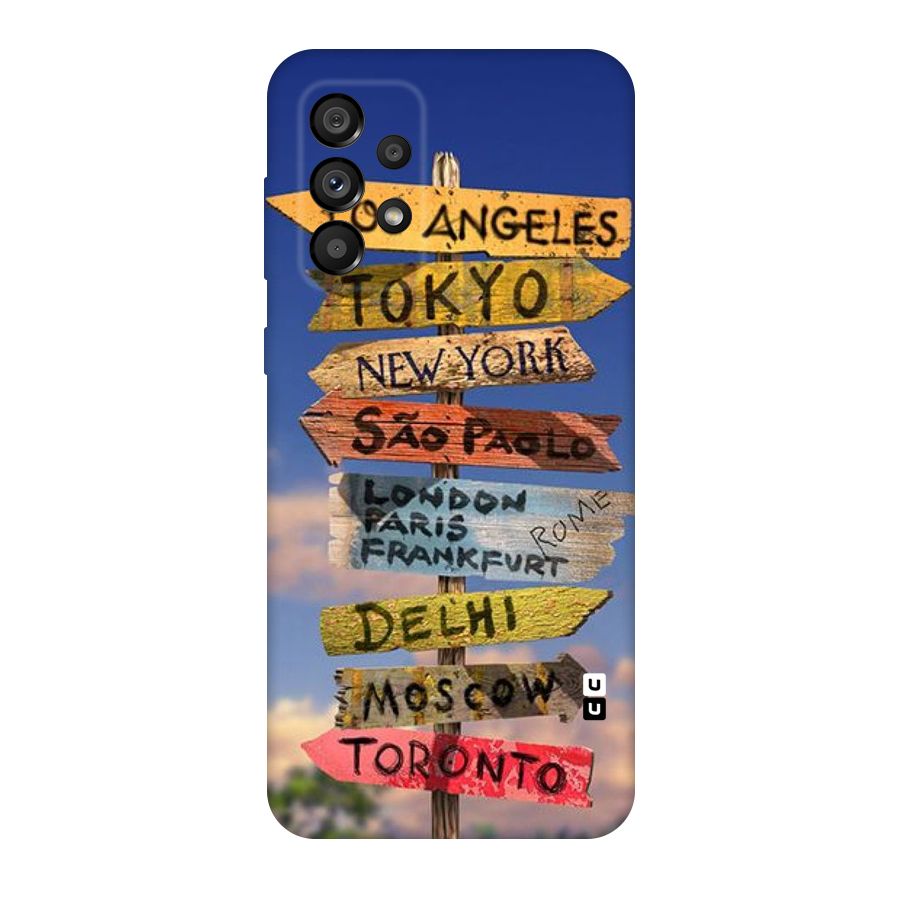 Travel Signs Original Polycarbonate Back Case for Galaxy A73 5G