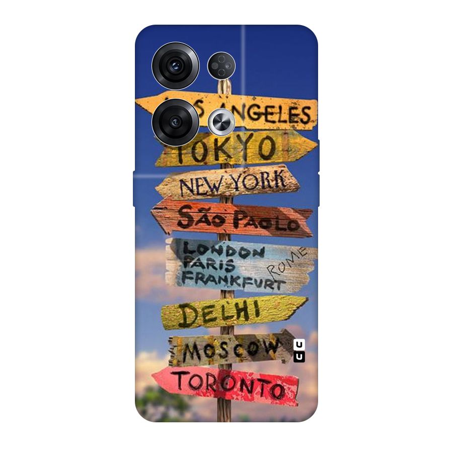 Travel Signs Original Polycarbonate Back Case for Oppo Reno8 Pro 5G