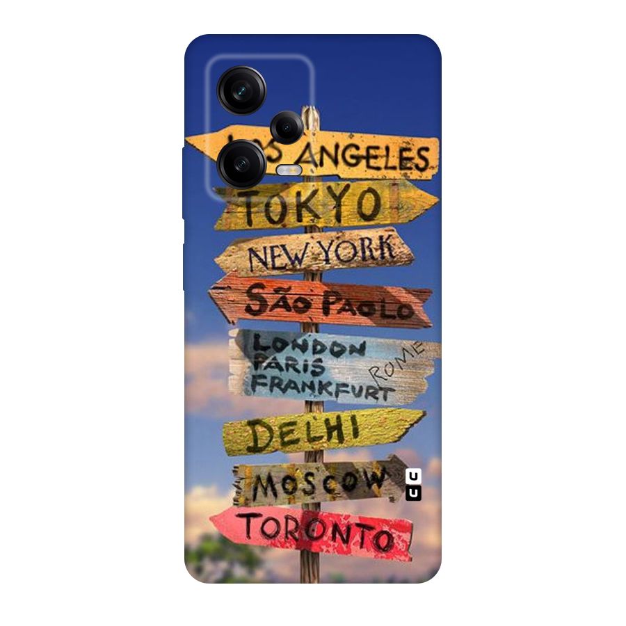 Travel Signs Original Polycarbonate Back Case for Redmi Note 12 Pro