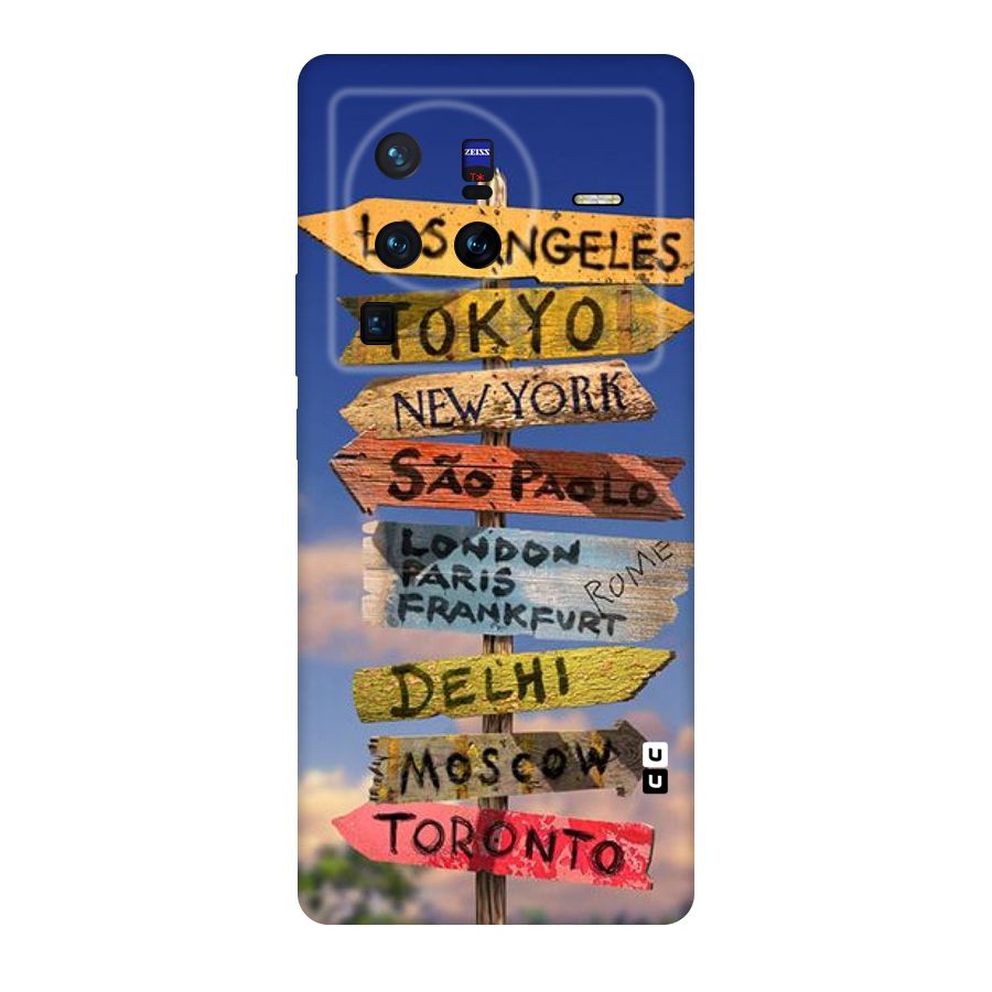 Travel Signs Original Polycarbonate Back Case for Vivo X80