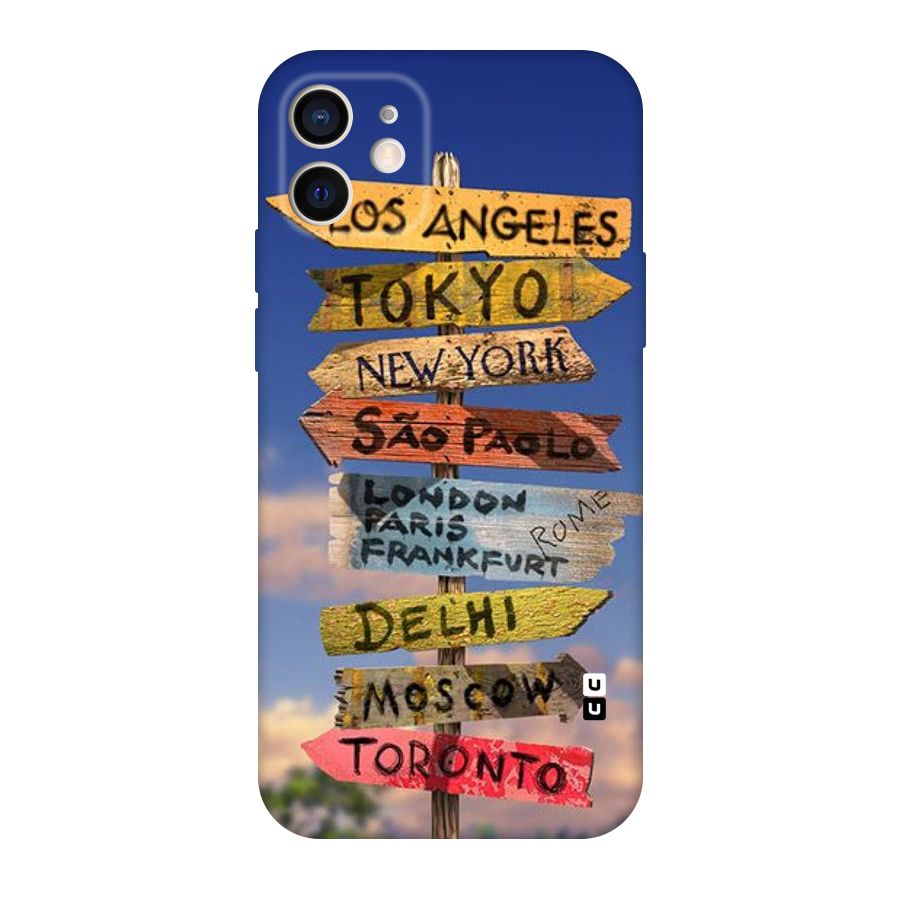 Travel Signs Original Polycarbonate Back Case for iPhone 12