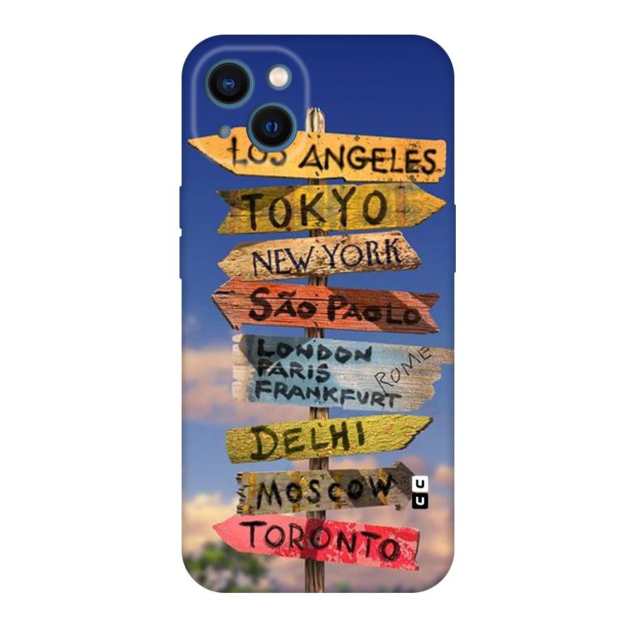 Travel Signs Original Polycarbonate Back Case for iPhone 13