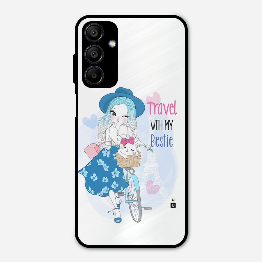 Travel With My Bestie Metal Back Case for Galaxy A15 5G