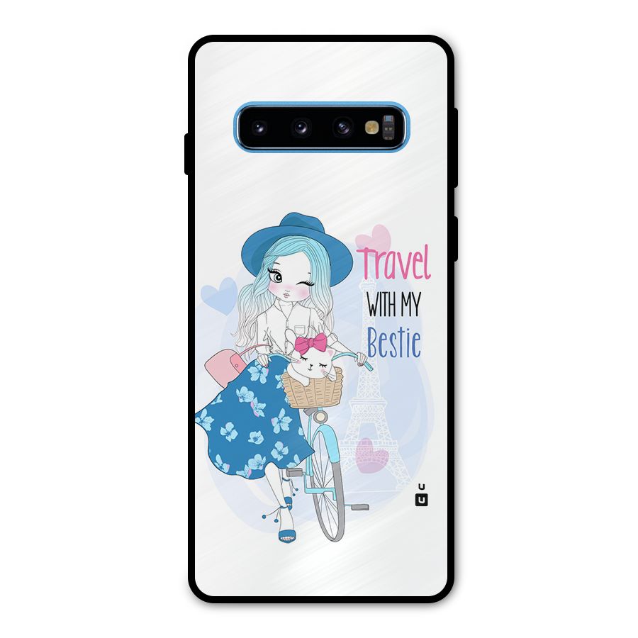 Travel With My Bestie Metal Back Case for Galaxy S10