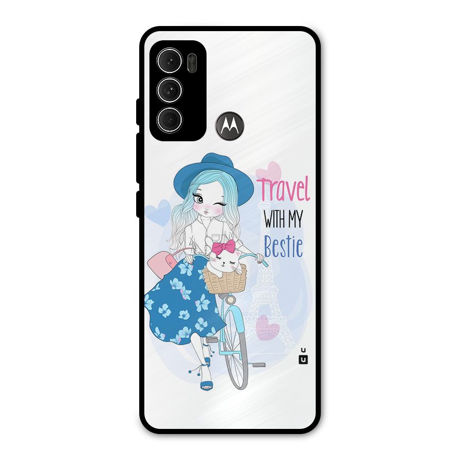 Travel With My Bestie Metal Back Case for Moto G60