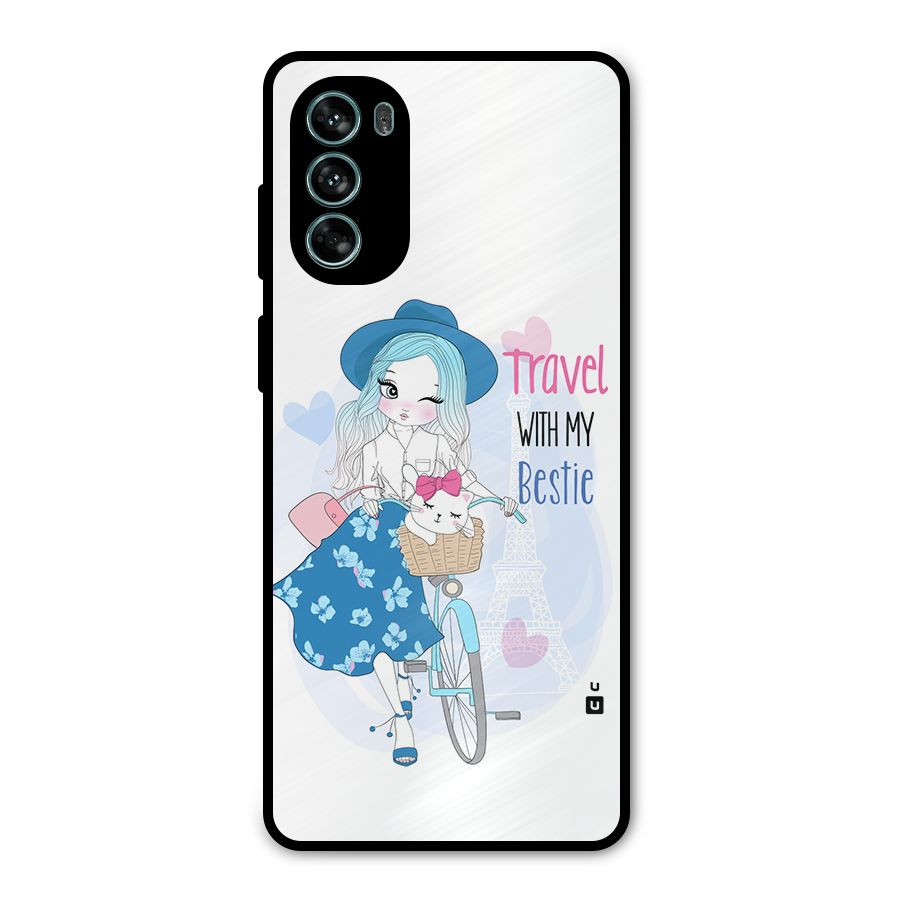Travel With My Bestie Metal Back Case for Moto G62