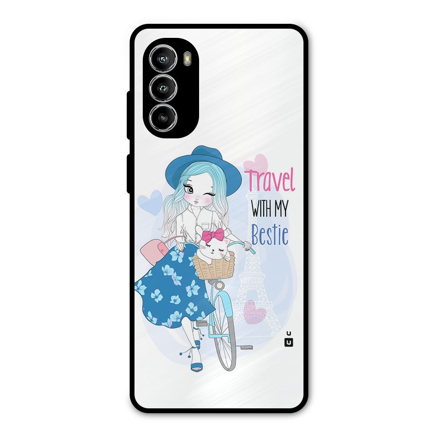 Travel With My Bestie Metal Back Case for Moto G82