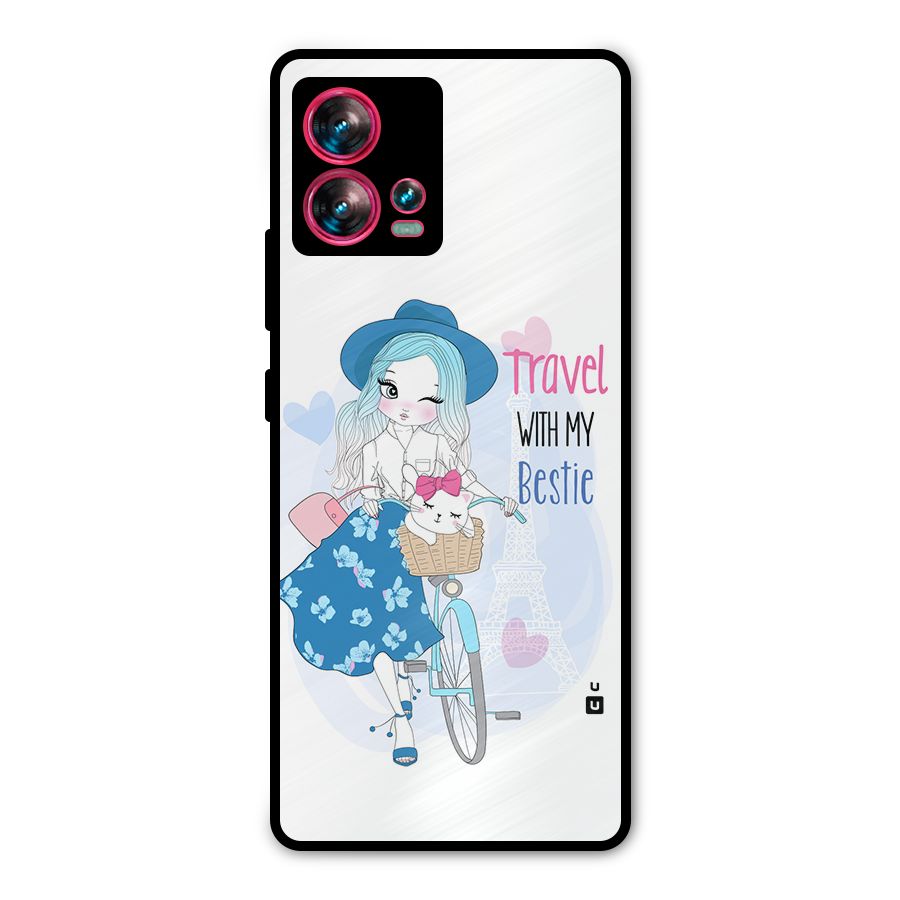 Travel With My Bestie Metal Back Case for Motorola Edge 30 Fusion