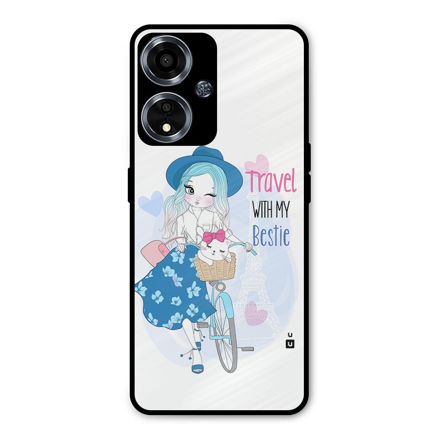 Travel With My Bestie Metal Back Case for Oppo A59