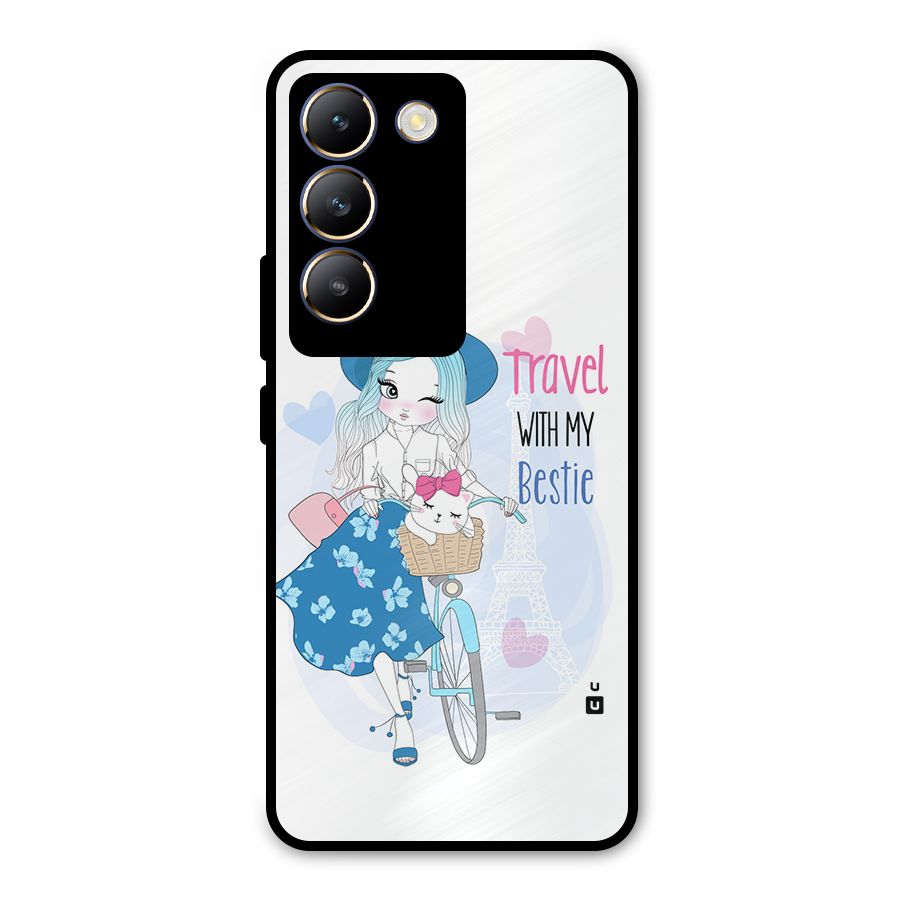 Travel With My Bestie Metal Back Case for Vivo T3 5G