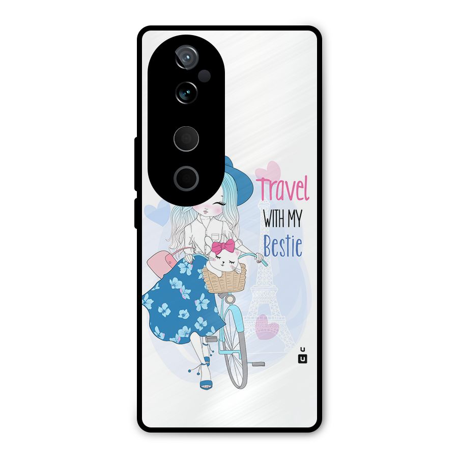 Travel With My Bestie Metal Back Case for Vivo T3 Ultra