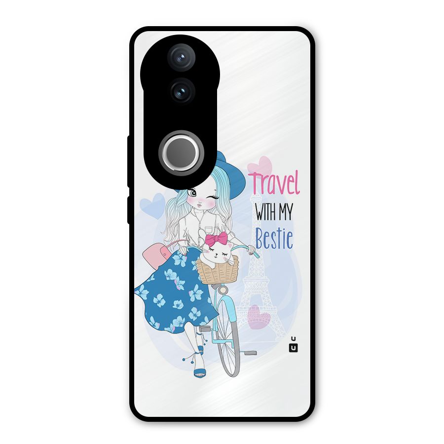 Travel With My Bestie Metal Back Case for Vivo V50e