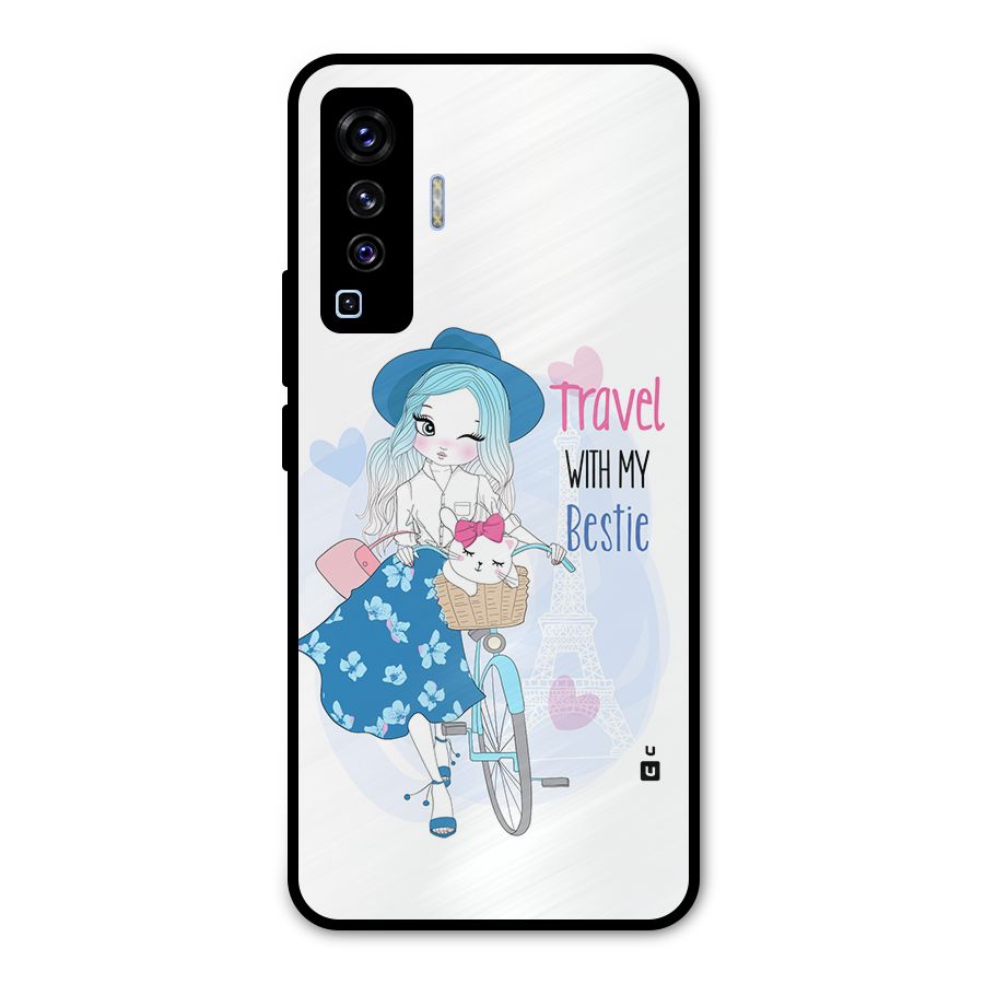 Travel With My Bestie Metal Back Case for Vivo X50