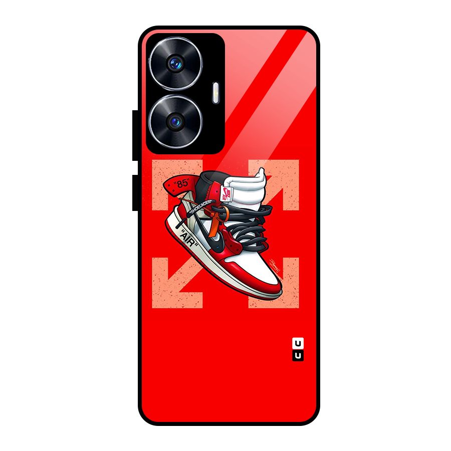 Trendy Air Shoes Glass Back Case for Realme Narzo N55