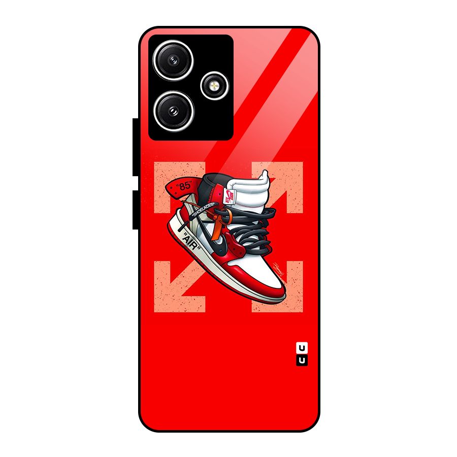 Trendy Air Shoes Glass Back Case for Redmi 12 5G