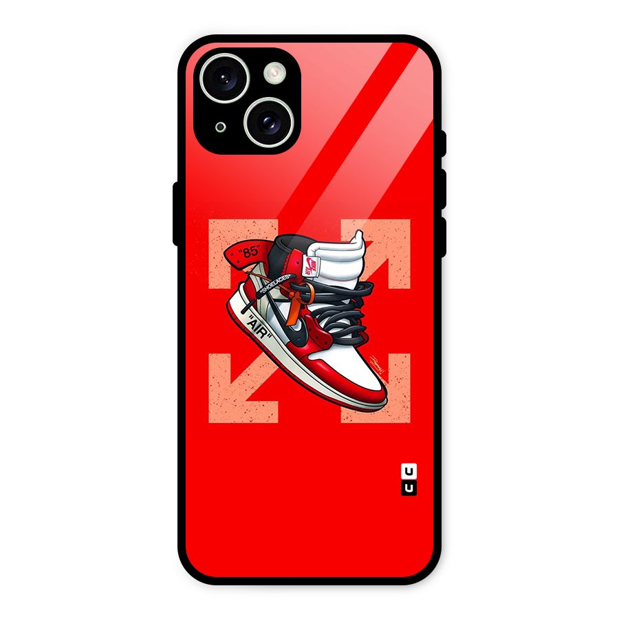 Trendy Air Shoes Glass Back Case for iPhone 15 Plus