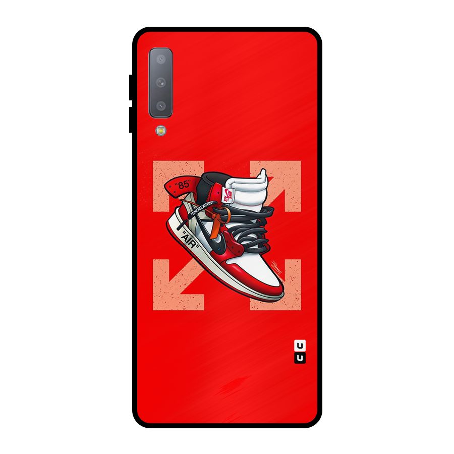 Trendy Air Shoes Metal Back Case for Galaxy A7 (2018)
