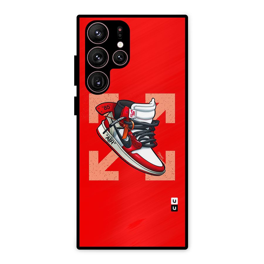 Trendy Air Shoes Metal Back Case for Galaxy S22 Ultra 5G