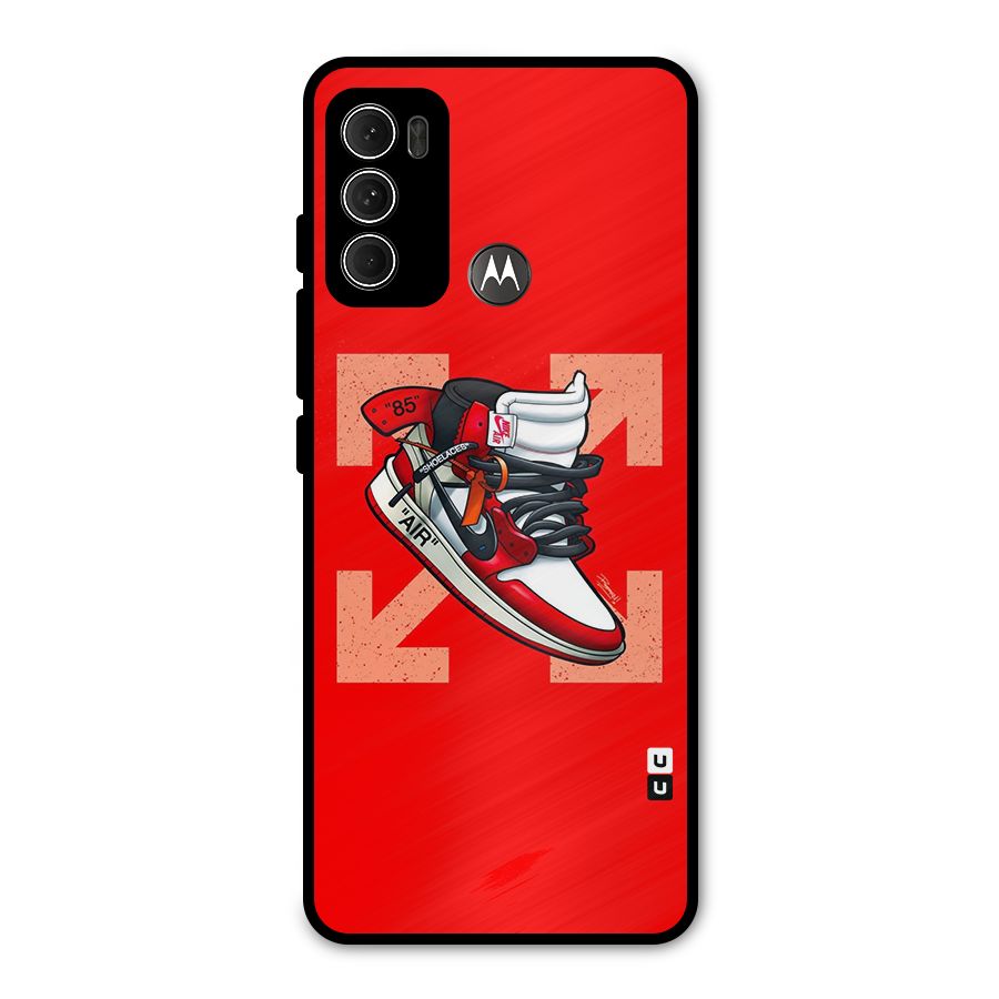 Trendy Air Shoes Metal Back Case for Moto G60
