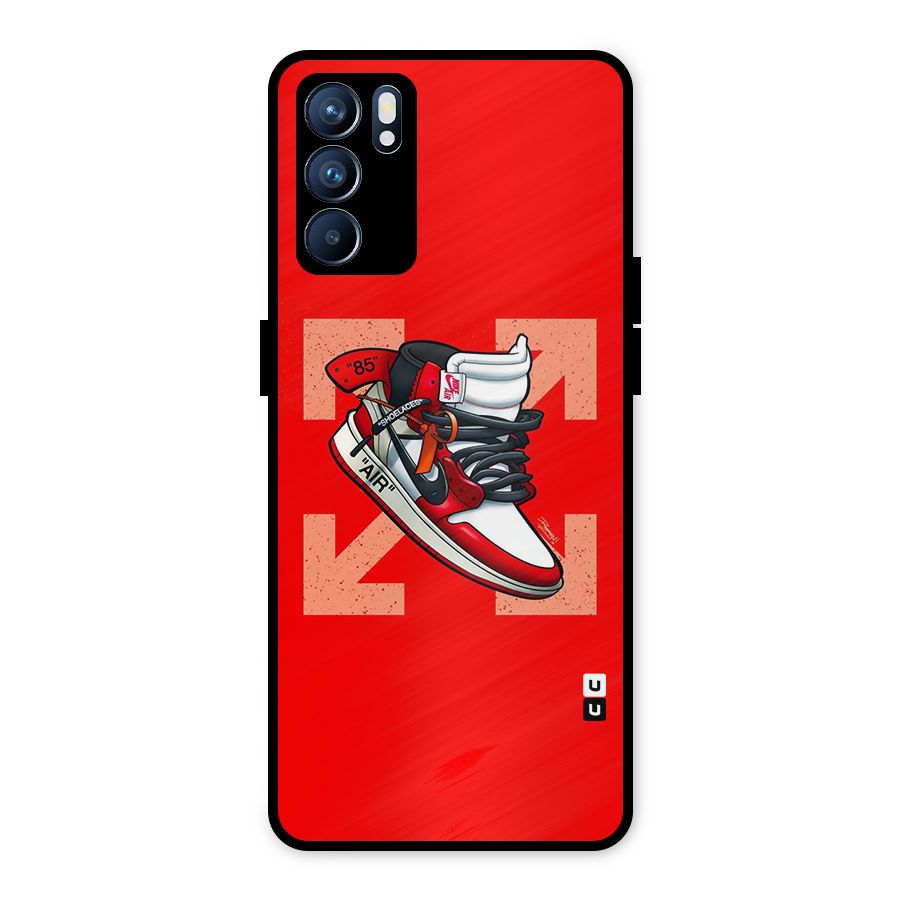 Trendy Air Shoes Metal Back Case for Oppo Reno6 5G