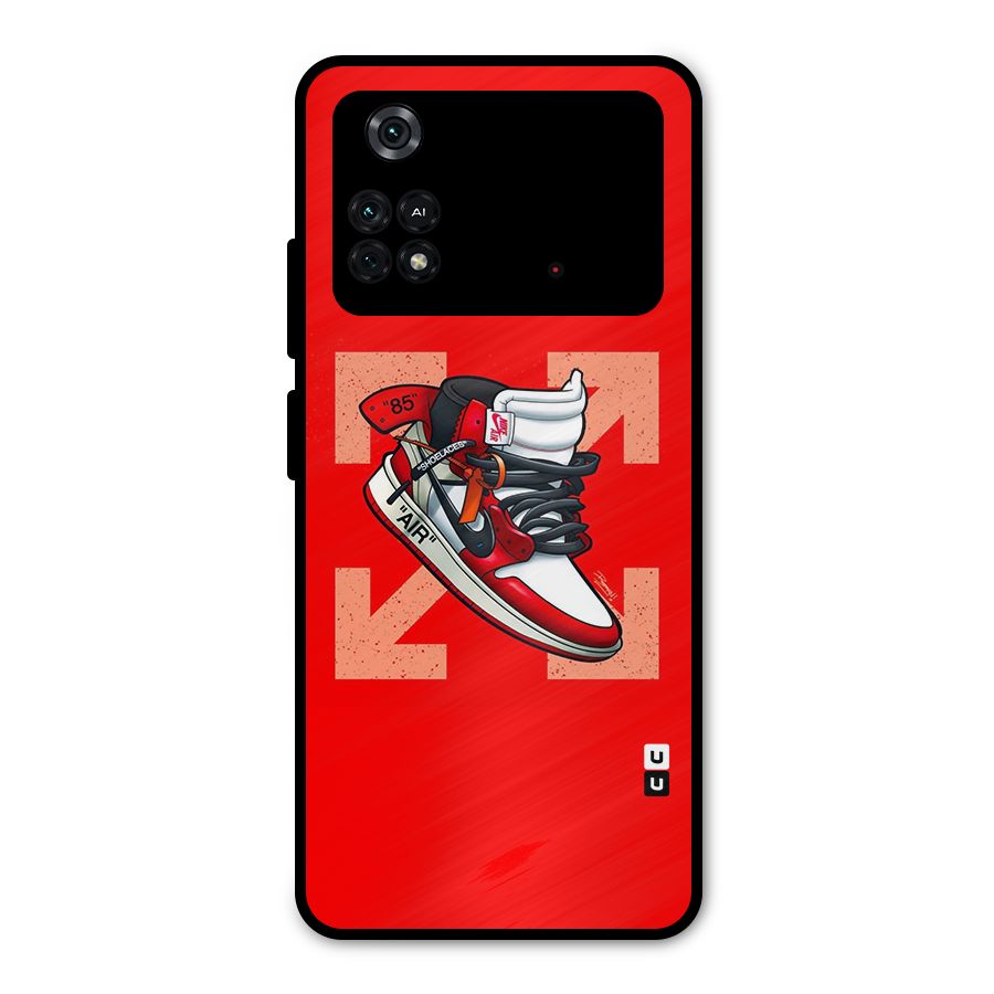 Trendy Air Shoes Metal Back Case for Poco M4 Pro 4G