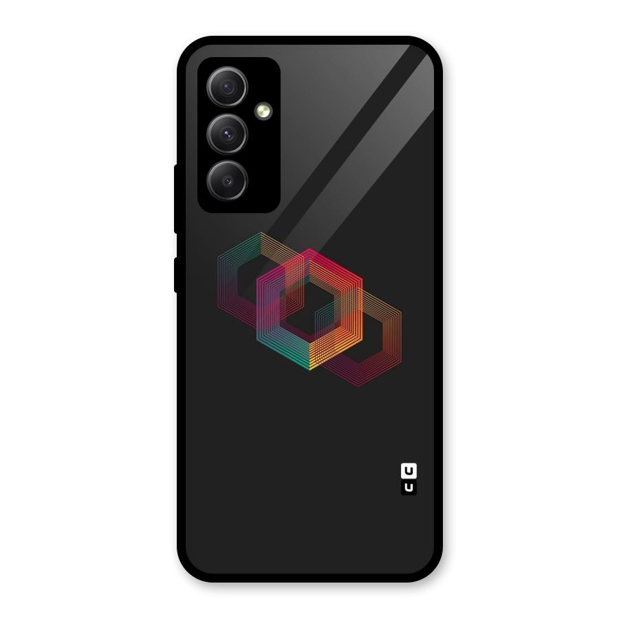 Tri-hexa Colours Glass Back Case for Galaxy A34