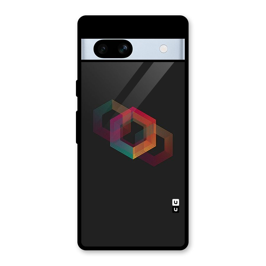 Tri-hexa Colours Glass Back Case for Google Pixel 7a