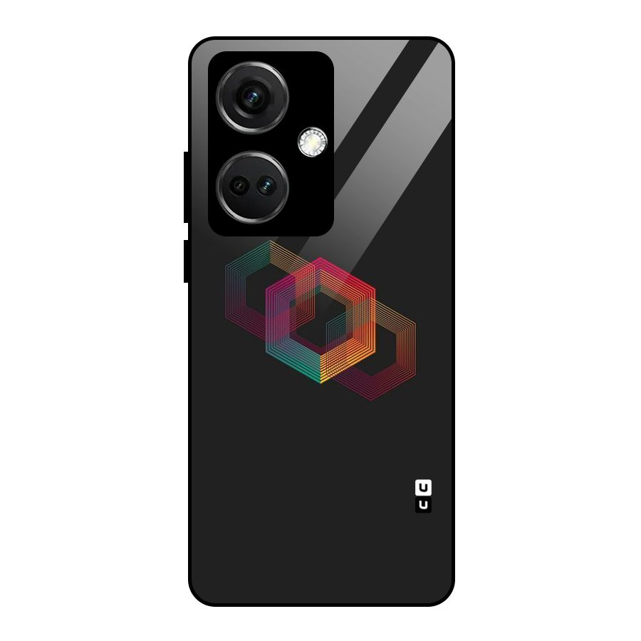Tri-hexa Colours Glass Back Case for OnePlus Nord CE 3 5G