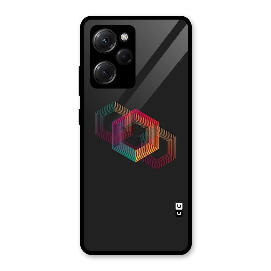 Tri-hexa Colours Glass Back Case for Poco X5 Pro