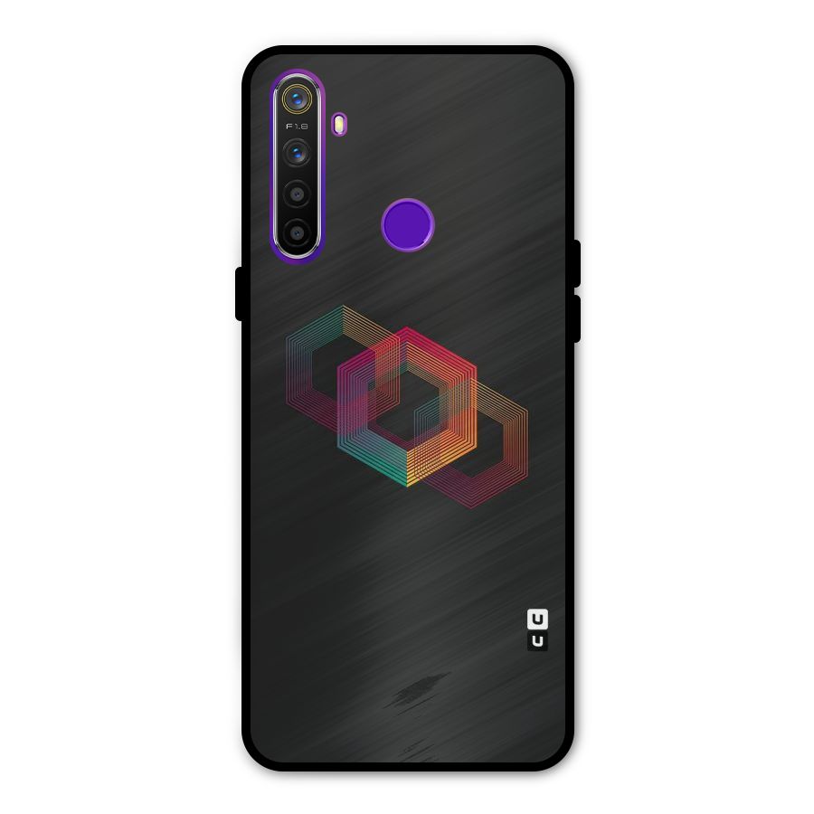 Tri-hexa Colours Glass Back Case for Realme 5s