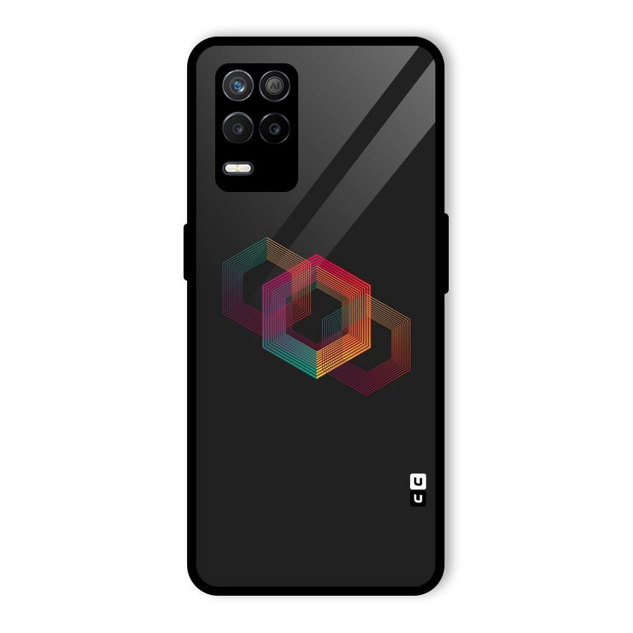 Tri-hexa Colours Glass Back Case for Realme 8s 5G