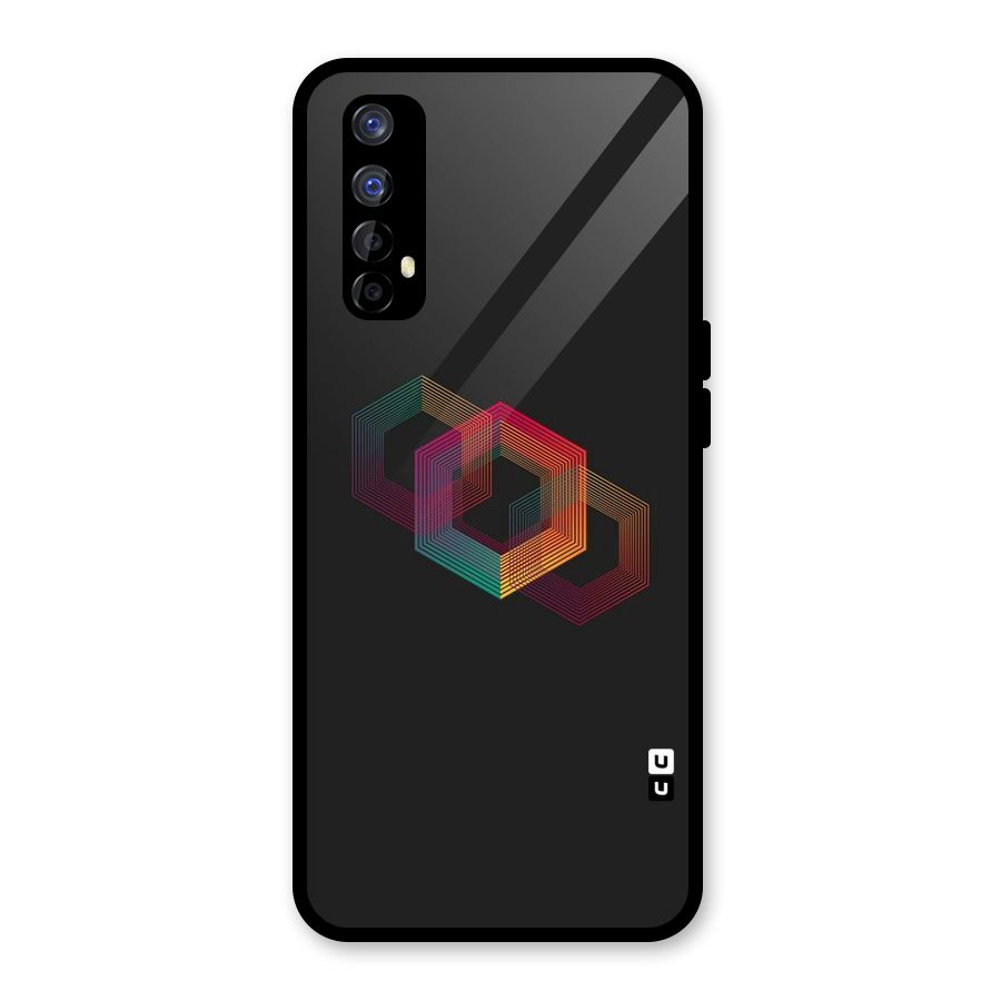 Tri-hexa Colours Glass Back Case for Realme Narzo 20 Pro