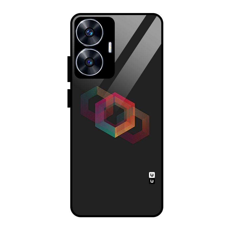 Tri-hexa Colours Glass Back Case for Realme Narzo N55